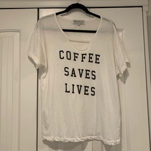 Over Sized Graphic T-Shirt “Coffee Saves Lives”